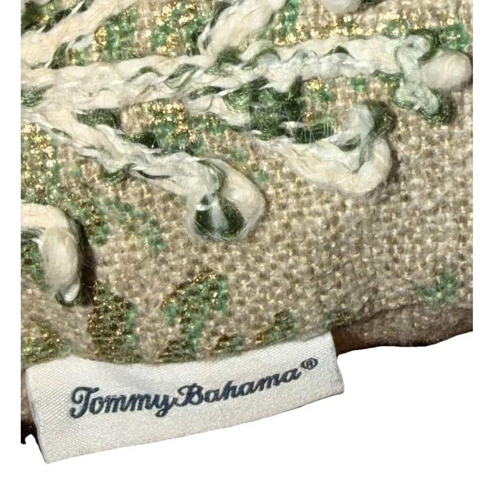 Tommy Bahama Lumbar Throw Pillow Pine Trees Embroidered Beaded Christmas Decor